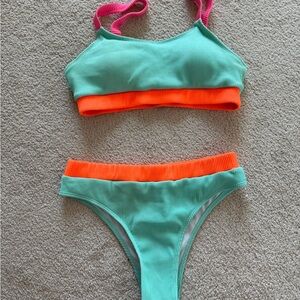 Kids Swim Set in Pink, Orange, and Green